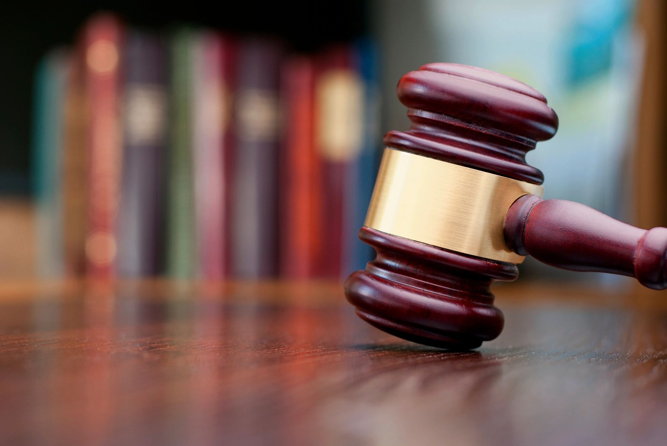 Judge's gavel and law books